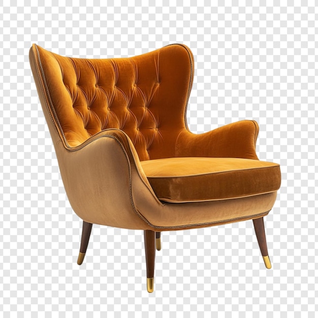 Elegante poltrona di velluto ambra Un design classico per la vita moderna