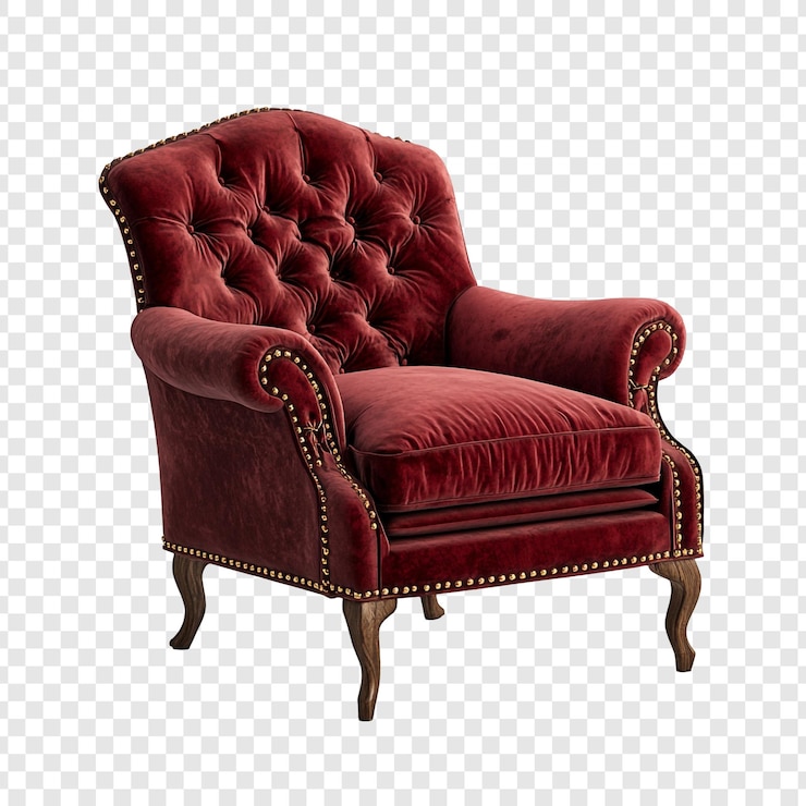 PSD gratuito elegante poltrona di velluto rosso