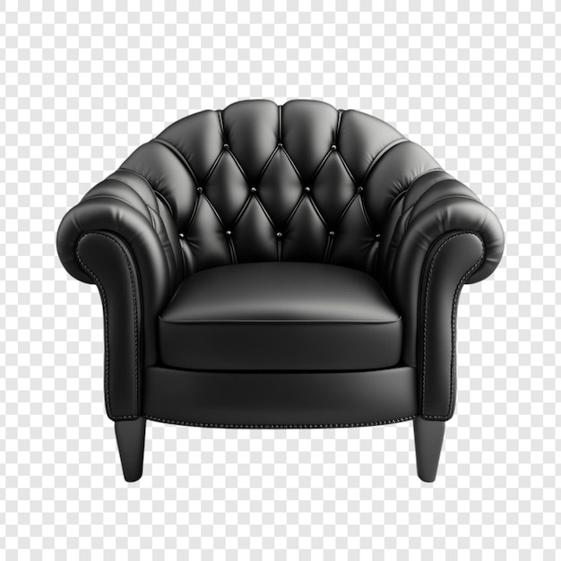 Elegante poltrona in pelle nera, lusso, comfort, seduta profonda, design classico.
