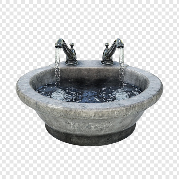 PSD gratuito elegante recipiente de piedra con agua corriente