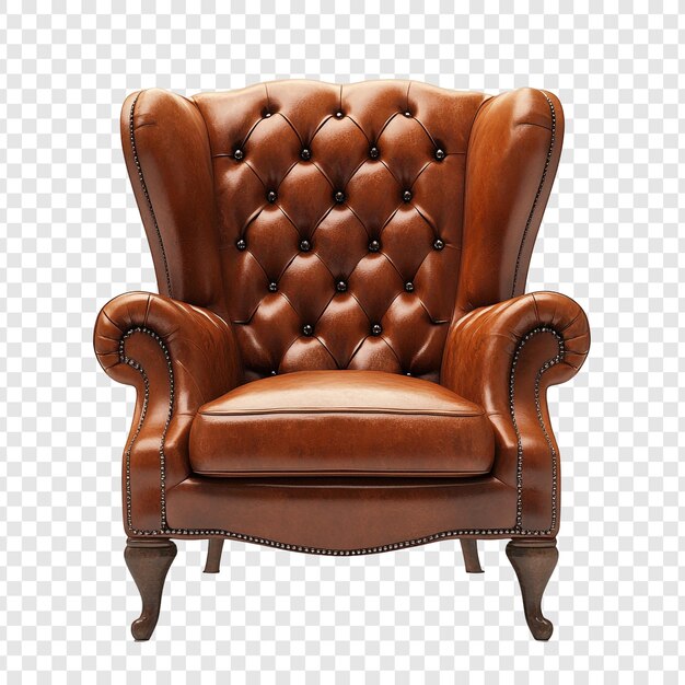 Elegante sillón de cuero marrón