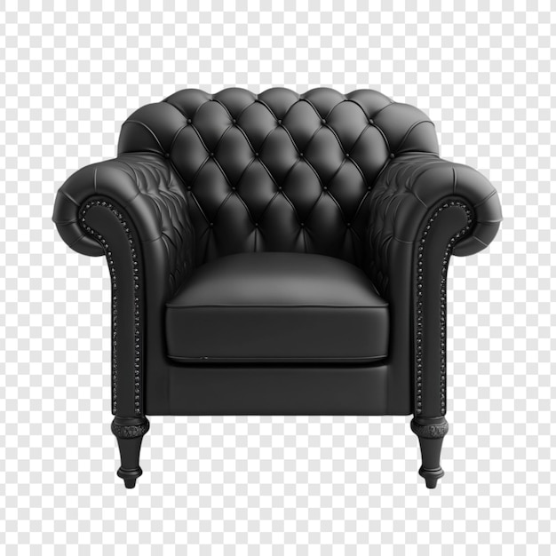 Elegante sillón de cuero negro lujoso confort diseño clásico
