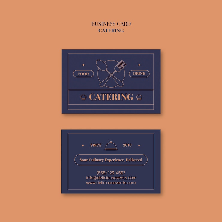 PSD gratuito una elegante tarjeta de visita de catering