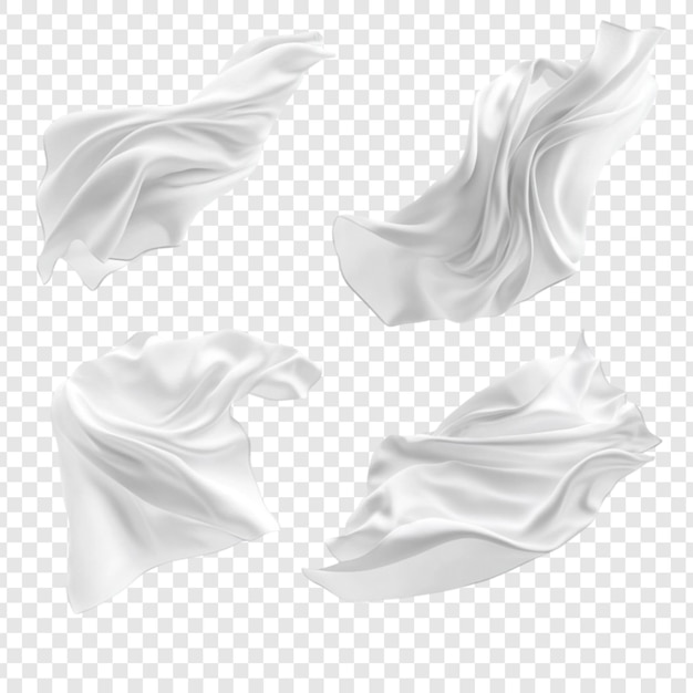 El elegante tejido blanco cubre una colección de sedas fluidas