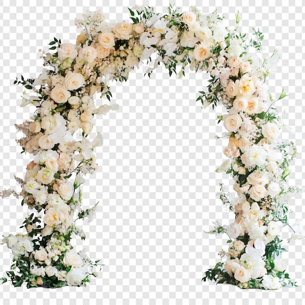 Elegante witte bloemen bruiloftsboog