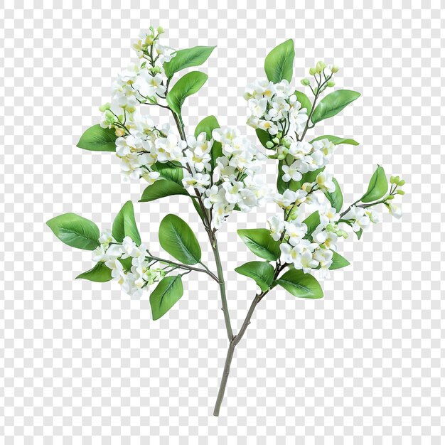 Elegantes flores blancas rama artificial de primavera