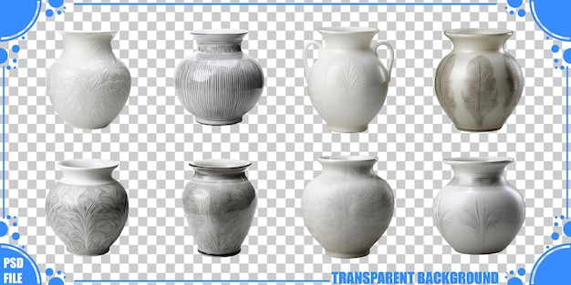 Elegantes jarrones blancos con diseños intrincados