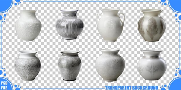 Elegantes jarrones blancos con diseños intrincados