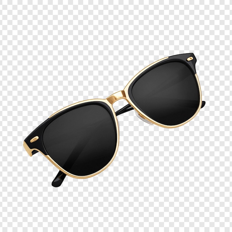 PSD gratuito eleganti occhiali da sole neri e dorati un accessorio elegante