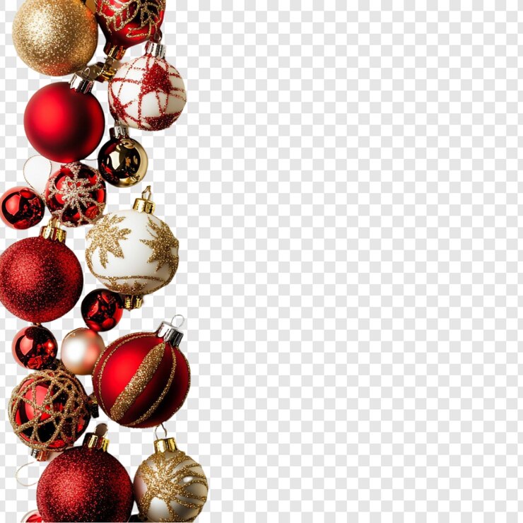 PSD gratuito eleganti ornamenti natalizie decorazioni festive rosse e dorate