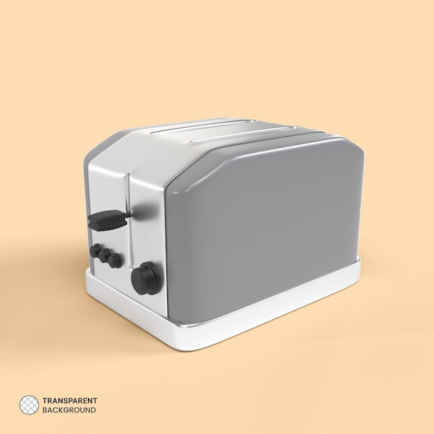 Gratis PSD elektrische broodrooster keuken apparaat pictogram geïsoleerde 3d render illustration