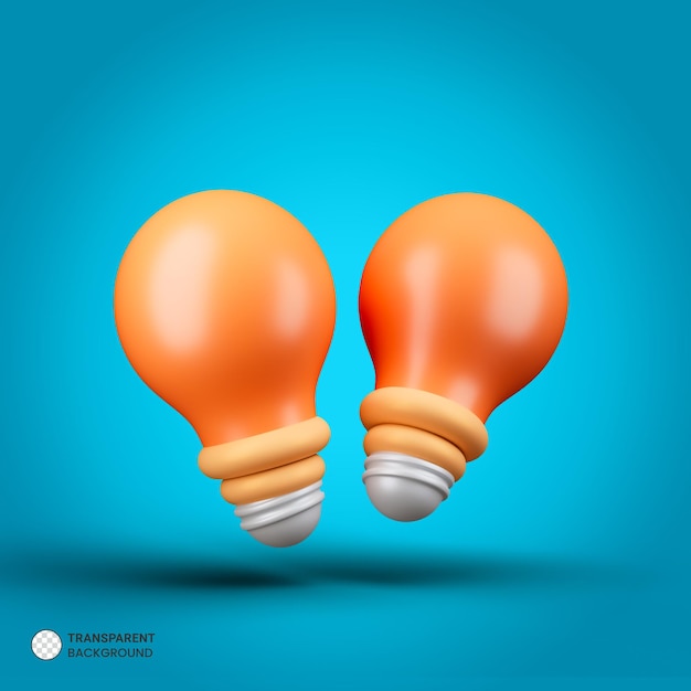 Gratis PSD elektrische lamp idee pictogram geïsoleerde 3d render illustration