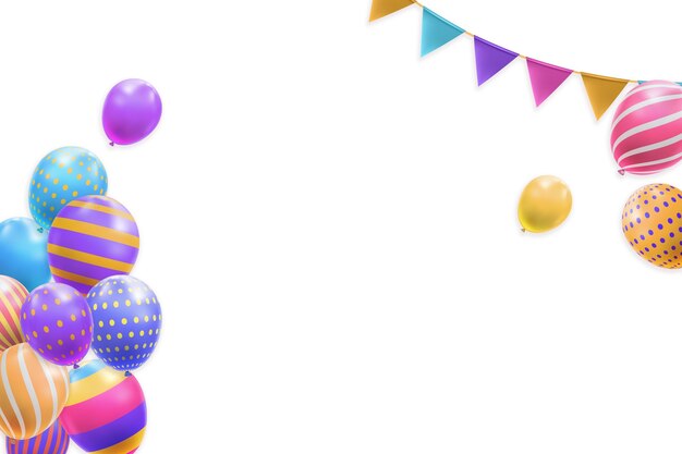 Elementi di design di compleanno realistici