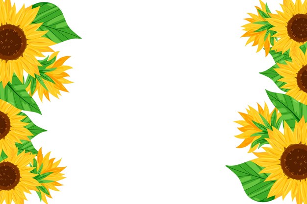 Elemento cornice girasole isolato