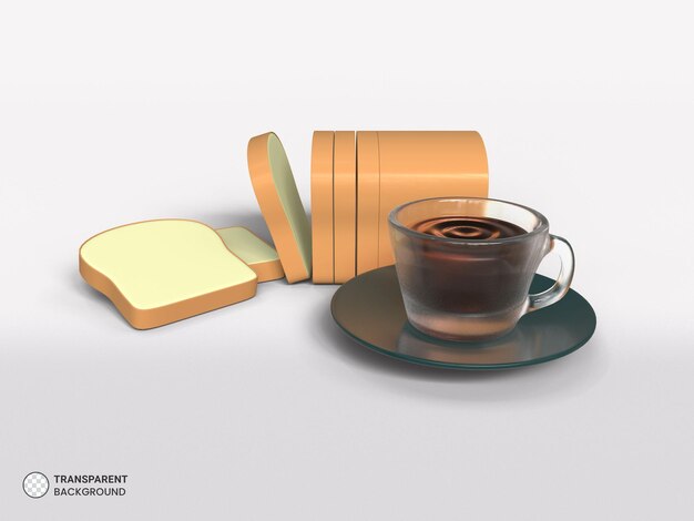 Elemento de desayuno icono aislado 3d render ilustración