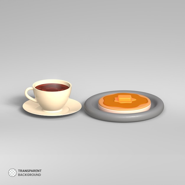 Elemento de desayuno icono aislado 3d render ilustración