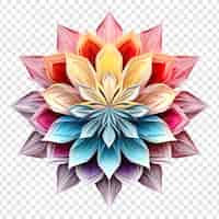 PSD gratuito elemento de diseño fractal de mandala con patrón de flores aislado en un fondo transparente