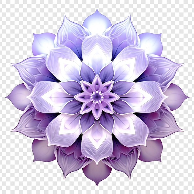 Elemento de diseño fractal de mandala con patrón de flores aislado en un fondo transparente