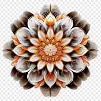 PSD gratuito elemento de diseño fractal de mandala con patrón de flores aislado en un fondo transparente