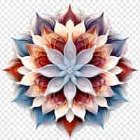 PSD gratuito elemento de diseño fractal de mandala con patrón de flores aislado en un fondo transparente