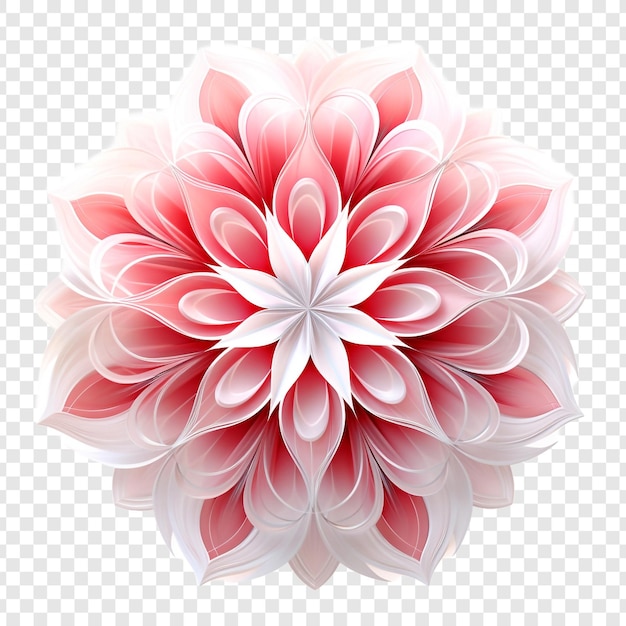 PSD gratuito elemento de diseño fractal de mandala con patrón de flores aislado en un fondo transparente