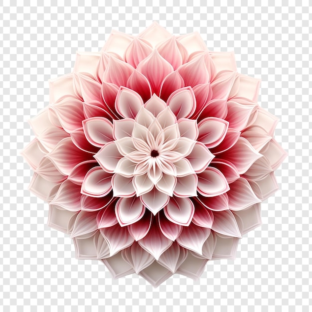 PSD gratuito elemento de diseño fractal de mandala con patrón de flores aislado en un fondo transparente