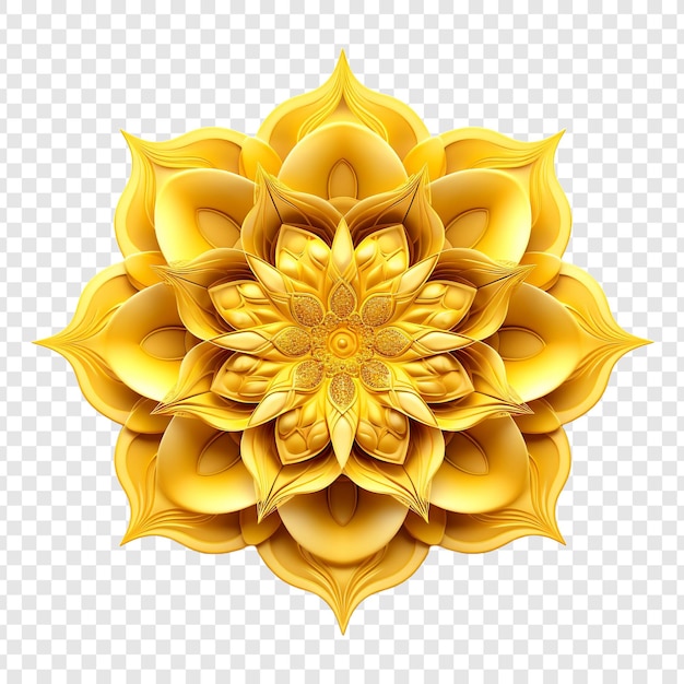 PSD gratuito elemento de diseño fractal de mandala con patrón de flores aislado en un fondo transparente