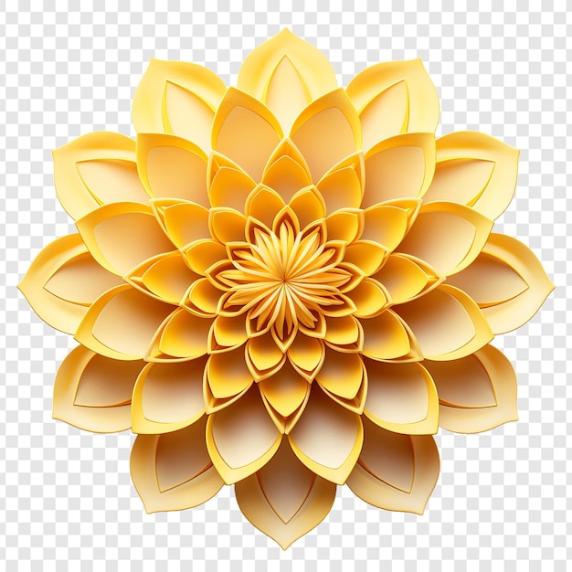 PSD gratuito elemento de diseño fractal de mandala con patrón de flores aislado en un fondo transparente