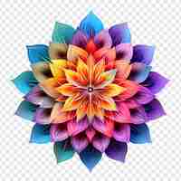 PSD gratuito elemento de diseño fractal de mandala con patrón de flores aislado en un fondo transparente