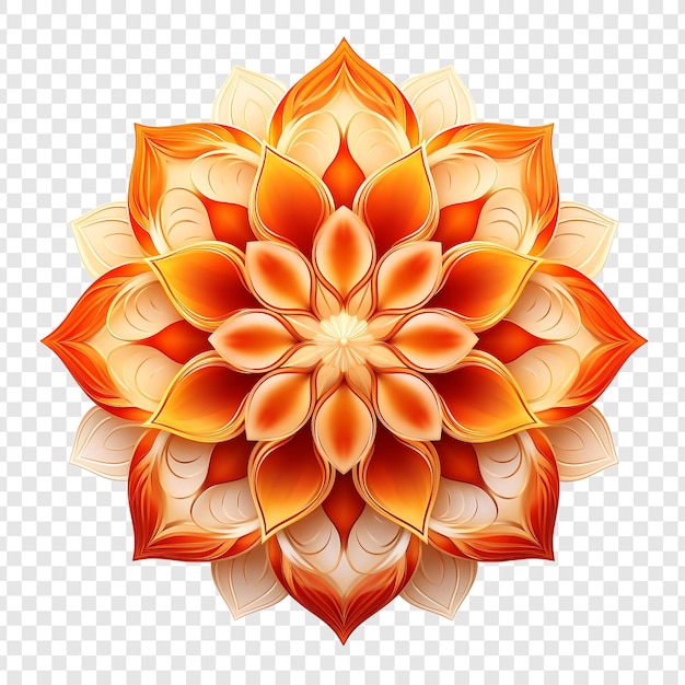 PSD gratuito elemento de diseño fractal de mandala con patrón de flores aislado en un fondo transparente