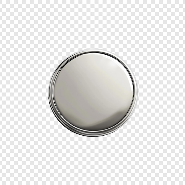 Elemento de diseño de insignia o botón circular plateado