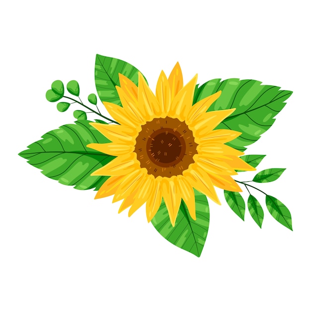 Elemento girasol aislado