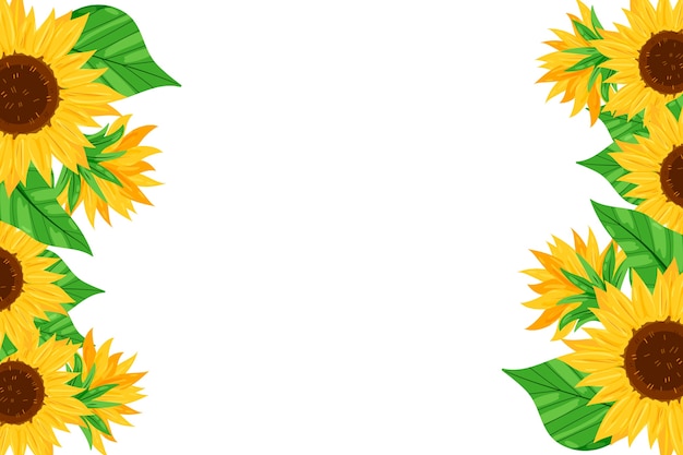 Elemento de marco de girasol aislado
