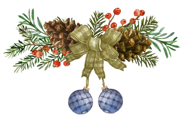 Elemento de Navidad de acuarela aislado