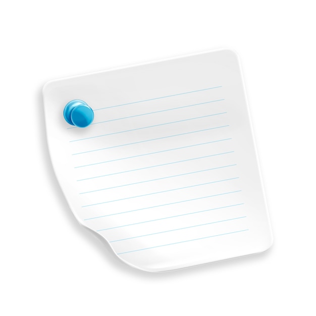 Elemento post-it realista aislado