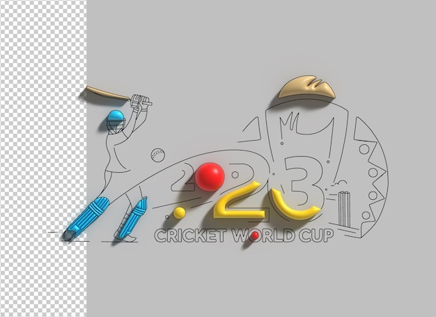 PSD gratuito elemento psd transparente tipográfico de letras 3d de cricket