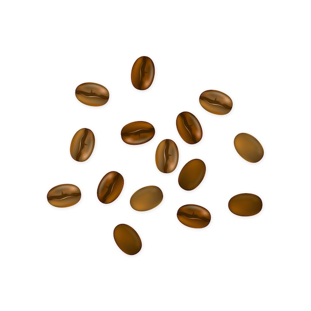 Elemento realista de granos de café.