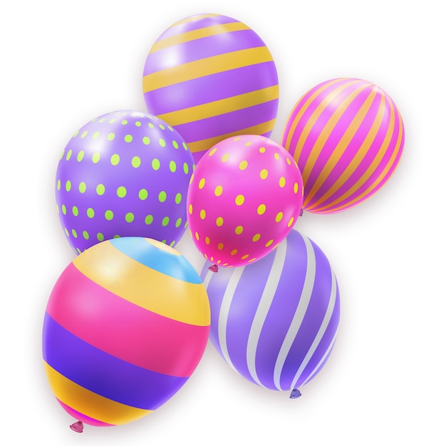 Elementos de diseño de cumpleaños realistas.