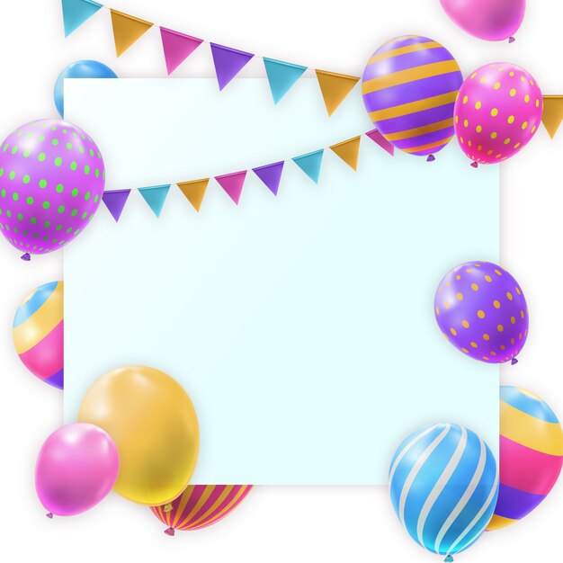 Elementos de diseño de cumpleaños realistas.