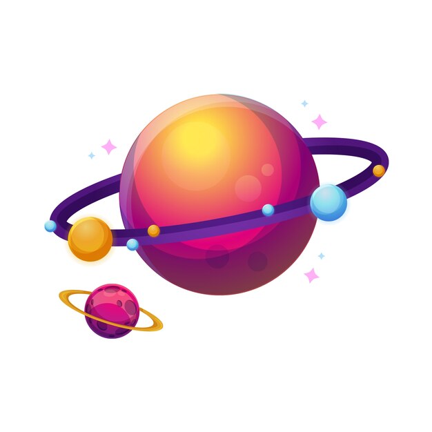 Elementos espaciales, incluidos los planetas.