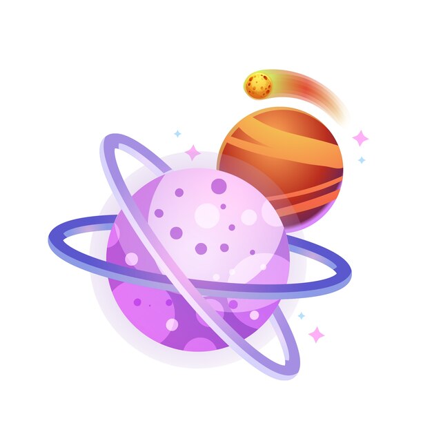 Elementos espaciales, incluidos los planetas.
