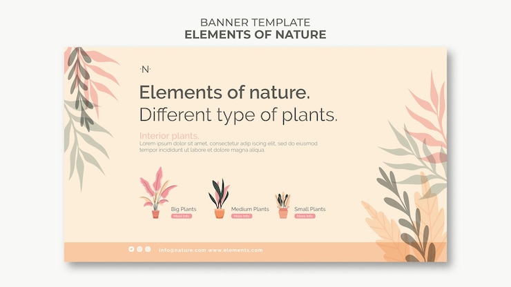 PSD gratuito elementos de la plantilla de banner de naturaleza
