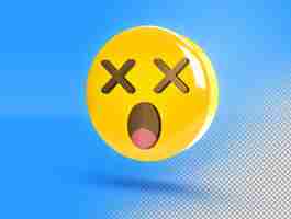 PSD gratuito emoji 3d circular con cara aturdida