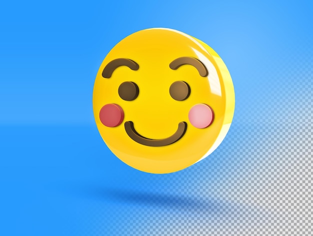 PSD gratuito emoji 3d circular con cara feliz