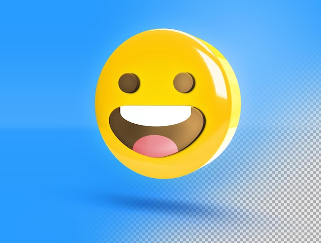 PSD gratuito emoji 3d circular con gesto alegre