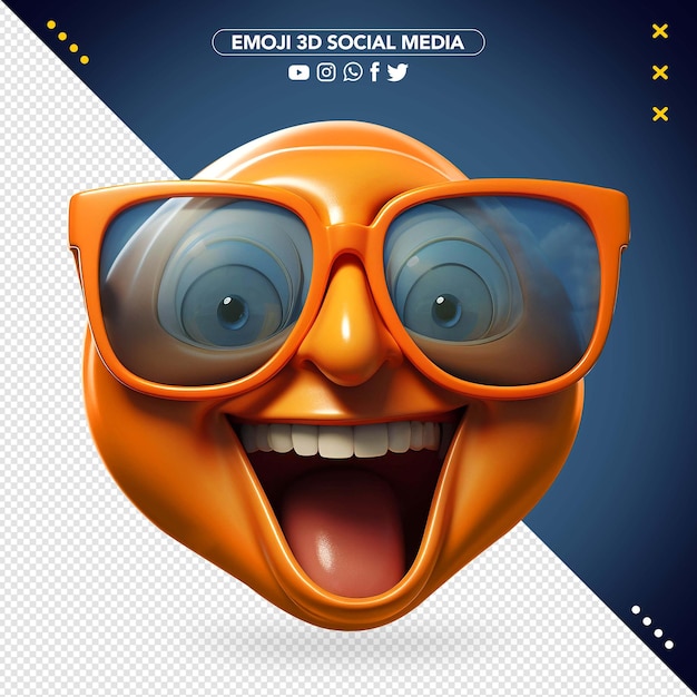 PSD gratuito emoji 3d naranja muy feliz