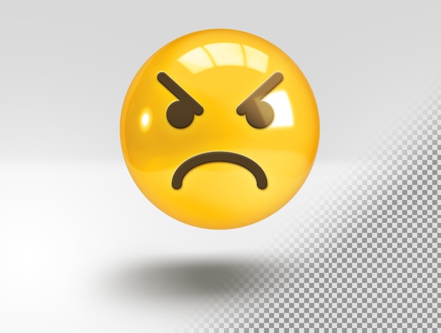 PSD gratuito emoji 3d realista con cara de enfado