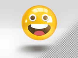 PSD gratuito emoji 3d realista con sonrisa emocionada