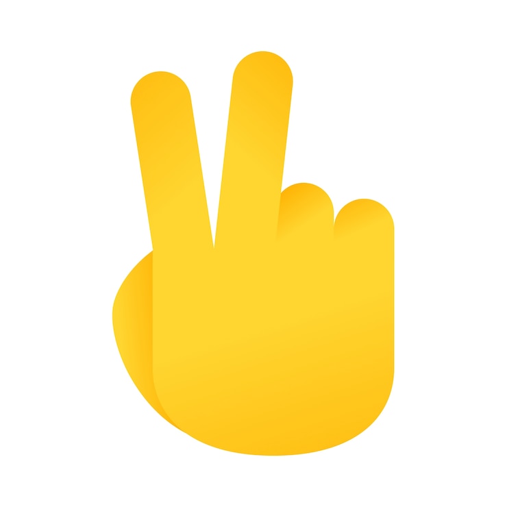 PSD gratuito emoji mano aislada