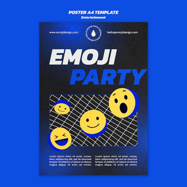 Emoji partij poster sjabloon